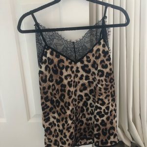 NWOT cheetah lace tank cami